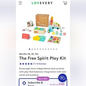 Lovevery Free Spirit Play Kit - Learning Set - Unopened